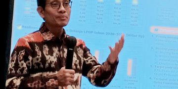 Plt Direktur Utama LPDP, Sudarto, dalam acara Media Gathering Kementerian Keuangan (Kemenkeu), Kamis, 9 Oktober 2025. (Foto: Julian)