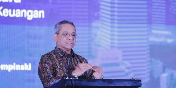 Wakil Menteri Keuangan Suahasil Nazara dalam acara The Finance Executive Forum di ajang Top 20 Financial Institutions Award & Best CFO 2025 yang digelar Infobank Media Group di Bali Room, Hotel Indonesia Kempinski, Jakarta, Selasa, 28 Oktober 2025. (Foto: M. Zulfikar)