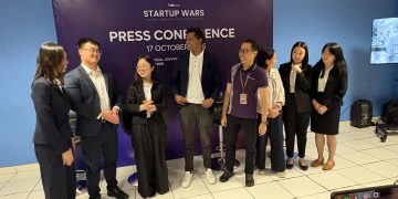 konfrensi pers Startup Wars 2025, di Universitas BINUS, Jakarta, Jumat, 17 Oktober 2025.