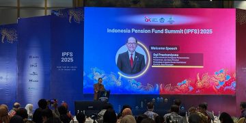 Kepala Eksekutif Pengawas Perasuransian, Penjaminan, dan Dana Pensiun OJK Ogi Prastomiyono, dalam acara Indonesia Pension Fund Summit (IPFS) 2025, di Tangerang Selatan, Kamis, 23 Oktober 2025