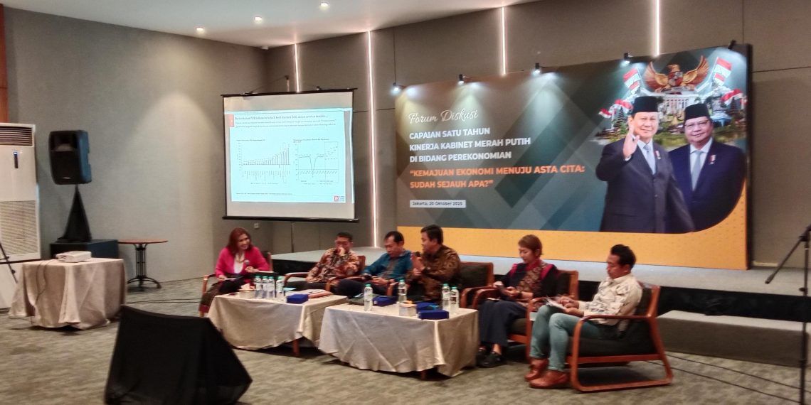 Forum Diskusi Capaian Satu Tahun Kinerja Kabinet Merah Putih di Bidang Perekonomian bertema “Kemajuan Ekonomi Menuju Asta Cita: Sudah Sejauh Apa?” pada Senin, 20 Oktober 2025. (Foto: M. Adrianto)
