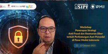 Workshop Profesional tentang Penerapan Strategi Anti-Fraud dan Keamanan Siber terkait Perlindungan Aset Pemodal di Pasar Modal Indonesia yang berlangsung secara daring, Rabu, 22 Oktober 2025. (Foto: Tangkapan layar/Julian)
