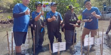 CGS International Sekuritas Indonesia bersama komunitas lingkungan Seasoldier melaksanakan kegiatan penanaman mangrove sebagai bagian dari upaya menjaga keberlanjutan lingkungan. (Foto: Istimewa)