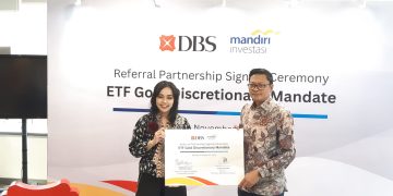 DBS Indonesia dan Mandiri Investasi rilis ETF Gold BlackRock di Jakarta, Senin (24/11). (Foto: Steven Widjaja)