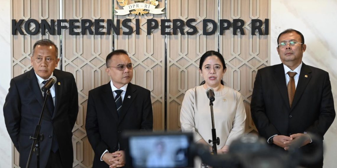 Ketua DPR RI Puan Maharani saat konferensi pers usai membuka Masa Persidangan II Tahun Sidang 2025-2026 dalam Rapat Paripurna, di Gedung Nusantara II, Senayan, Jakarta, Selasa (4/11/2025). Foto: DPR