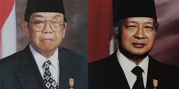 Mantan Presiden Republik Indonesia, Jenderal Besar TNI (Purn) H.M. Soeharto dan KH. Abdurrahman Wahid (Gus Dur) (foto: ist)