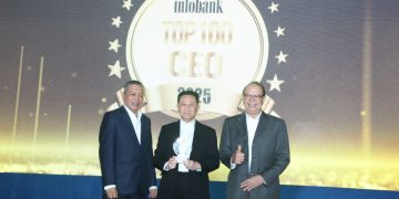 Dirut Indolife Pensiontama Andreas S. Soedjijanto meraih penghargaan Top 100 CEO 2025 dari Infobank. (Foto: Erman Subekti)