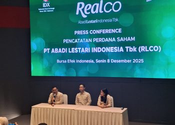 Direktur Keuangan RLCO, Dwiadi Prastian Hadi saat konferensi pers, di Jakarta, Senin, 8 Desember 2025. (Foto: Khoirifa)