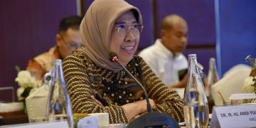 Anggota Komisi XI DPR RI Andi Yuliani Paris saat pertemuan kunjungan kerja spesifik Komisi XI ke Nusa Dua, Bali, Sabtu (6/12/2025). Foto: DPR