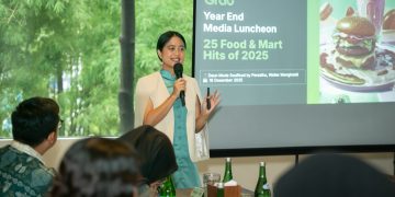 Country Marketing and Communications Head Grab Indonesia, Melinda Savitri saat memaparkan laporan “25 Hits of 2025” di Jakarta, Kamis (18/12). (Foto: Istimewa)