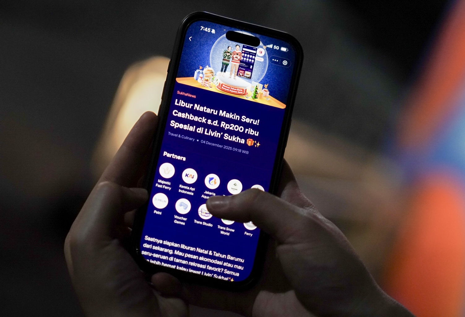 Ilustrasi - Promo libur Nataru dan layanan digital Sukha di Livin' by Mandiri. (Foto: Dok. Bank Mandiri)