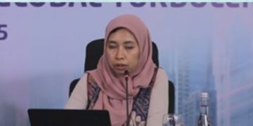 Kepala Riset Makroekonomi dan Pasar Keuangan Bank Mandiri, Dian Ayu Yustina, dalam paparan Macro Economic Outlook Kuartal IV 2025, secara daring, di Jakarta, Rabu, 3 Desember 2025. (Tangkapan layar Zoom Meeting: Julian)
