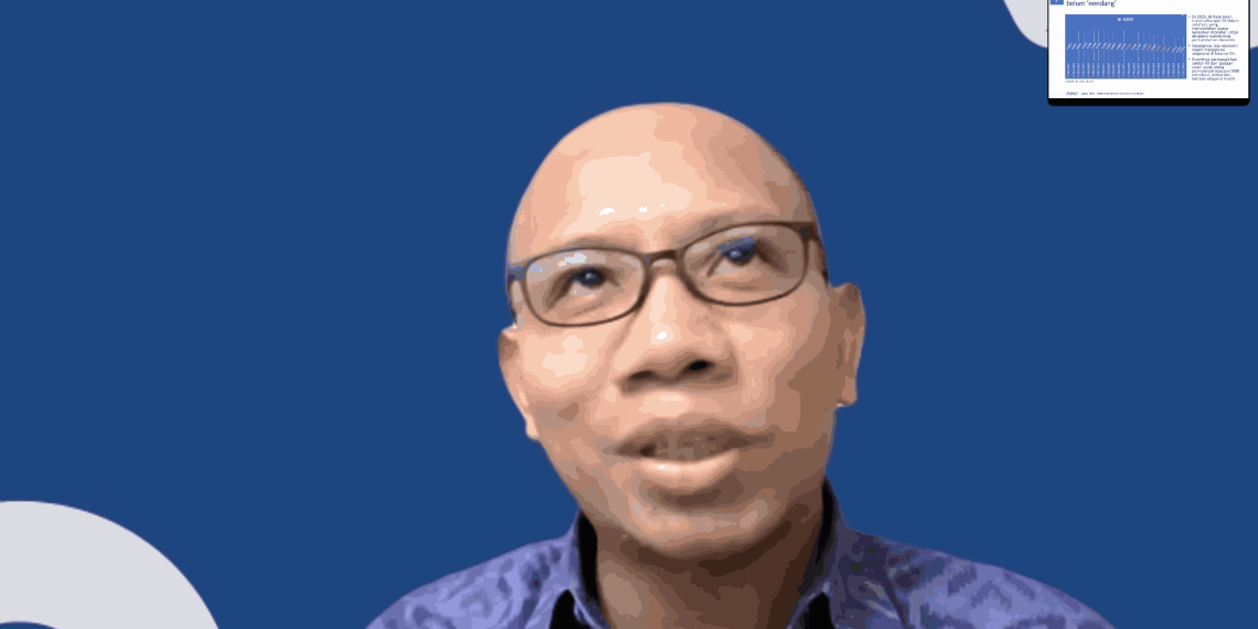 Direktur Pengembangan Big Data INDEF, Eko Listiyanto dalam diskusi publik Catatan Akhir Tahun INDEF: Liburan di Tengah Tekanan Fiskal. (Tangkapan layar Zoom Meeting: Julian)