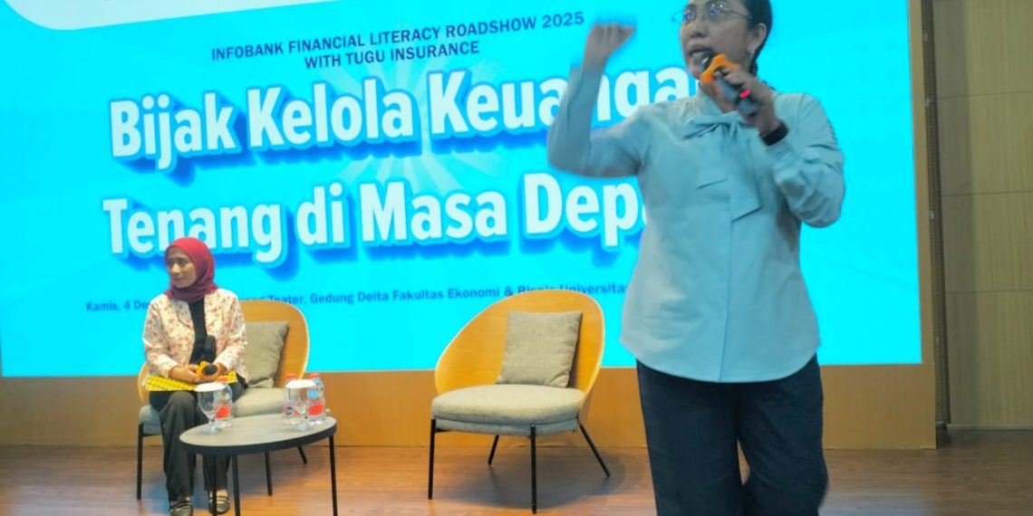 Infobank Digital dan Tugu Insurance bekali mahasiswa Unpad dengan literasi keuangan. (Foto: Wahyu Arip Oktapian)