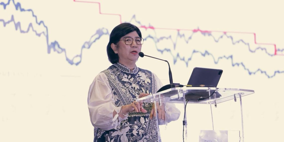Deputi Gubernur Senior Bank Indonesia (BI), Destry Damanyanti, dalam acara Infobank Starting Year Forum 2026 pada sesi Executive Lecture: Driving Financial Resilience - Anticipating Economic and Financial Outlook 2026, Kamis, 22 Januari 2026. (Foto: M. Zulfikar)