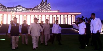 Presiden Prabowo Subianto tiba di Ibu Kota Nusantara (IKN), Kabupaten Penajam Paser Utara, Provinsi Kalimantan Timur, pada Senin sore, 12 Januari 2026.