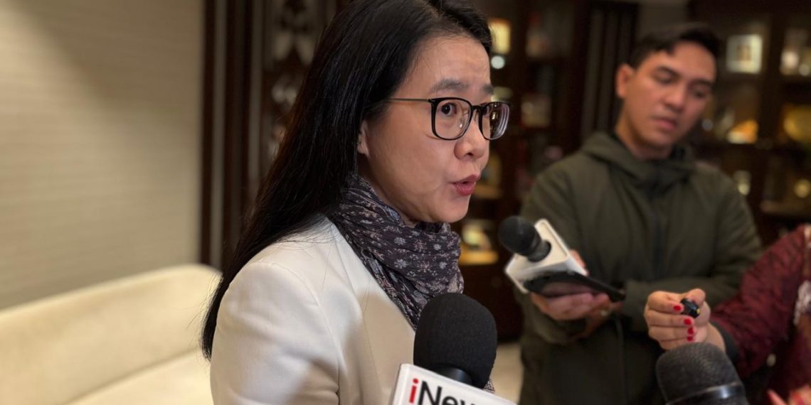 Secretary General International Economic Association Lili Yan Ing dalam acara Global & Domestic Economy Outlook 2026, di Menara Kadin, Kamis, 15 Januari 2026.