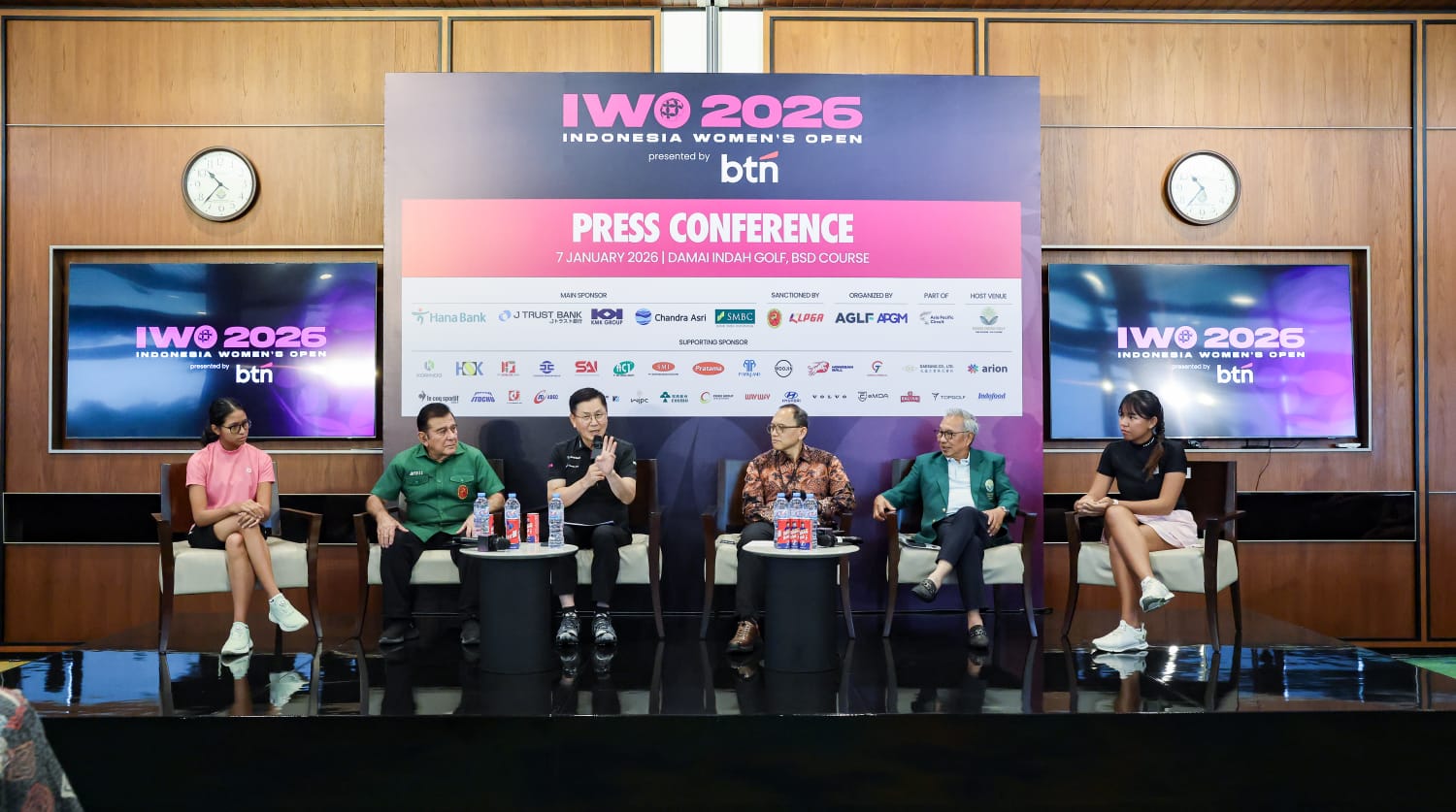 PT Bank J Trust Indonesia Tbk (J Trust Bank) dalam konfrensi pers Indonesia Women’s Open (IWO) 2026