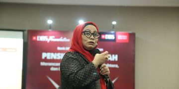 Founder & CEO QM Financial sekaligus Lead Financial Trainer, Ligwina Hananto dalam Journalist Class di Jakarta, Senin, 19 Januari 2026. (Foto: Alfi Salima Puteri)