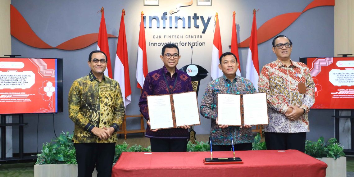 Penandatanganan Berita Acara Pengakhiran Nota Kesepahaman (MoU) antara OJK dan Bappebti. (Foto: Dok. OJK)