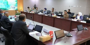 Suasana audiensi antara pimpinan Komisi Pemberantasan Korupsi (KPK) dengan PT Aneka Tambang atau Antam (Persero) di Gedung Merah Putih KPK, Jakarta, Kamis (19/2/2026). (Foto: Antara/KPK)