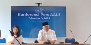 Ketua Umum AAUI, Budi Hernawan dalam konferensi pers AAUI di Jakarta, Jumat, 19 Februari 2026. (Foto: Khoirifa)