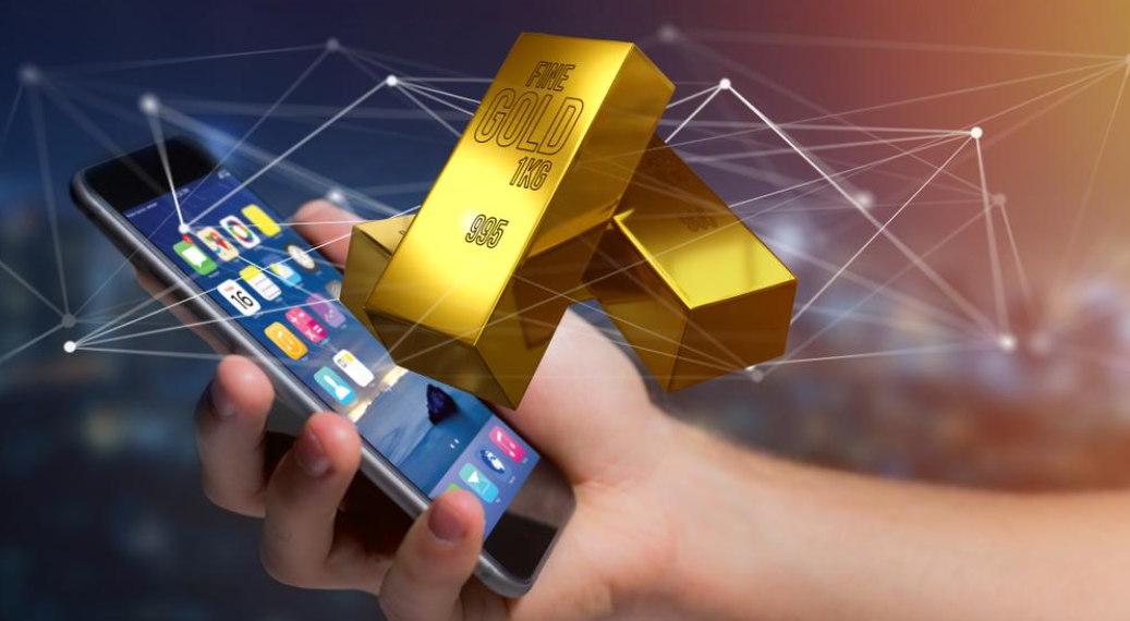 Ilustrasi perdagangan emas batangan berbasis digital melalui platform online di perangkat mobile. (Tangkapan layar Bareksa.com: Julian)