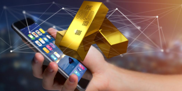 Ilustrasi perdagangan emas batangan berbasis digital melalui platform online di perangkat mobile. (Tangkapan layar Bareksa.com: Julian)