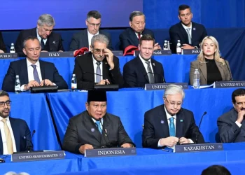 Presiden Prabowo Subianto menghadiri pertemuan perdana (Inaugural Meeting) Board of Peace (BoP) yang digelar di Donald Trump United States Institute of Peace, Washington, D.C., Amerika Serikat, pada Kamis, 19 Februari 2026.