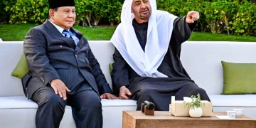 Presiden Republik Indonesia Prabowo Subianto melaksanakan pertemuan bilateral dengan Presiden Persatuan Emirat Arab (PEA) Sheikh Mohammed bin Zayed Al Nahyan (MBZ) di Qasr Al Bahr, Abu Dhabi, pada Kamis, 26 Februari 2026. (Foto: BPMI Setpres)