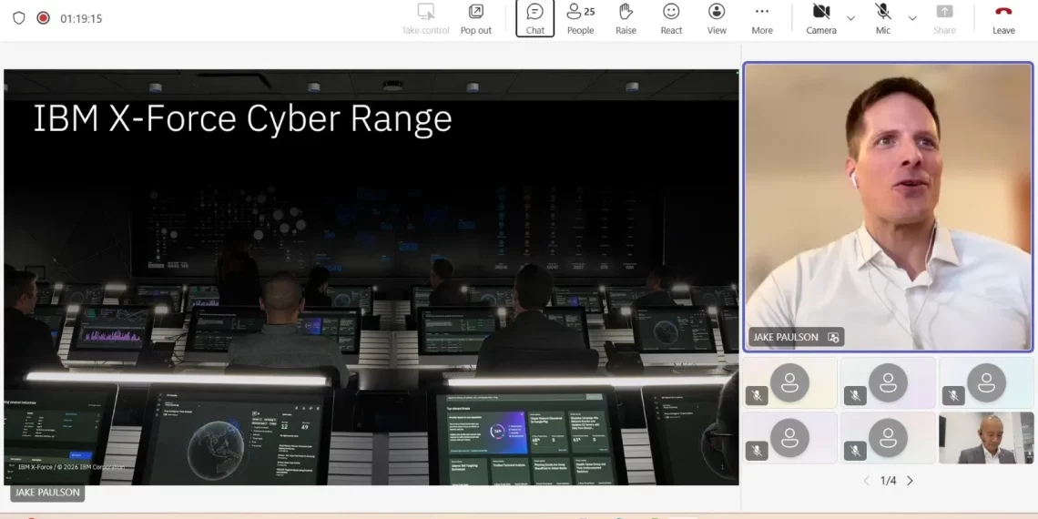 Deputy Head IBM X-Force Cyber Range, Jake Paulson. (Foto: Tangkapan layar)