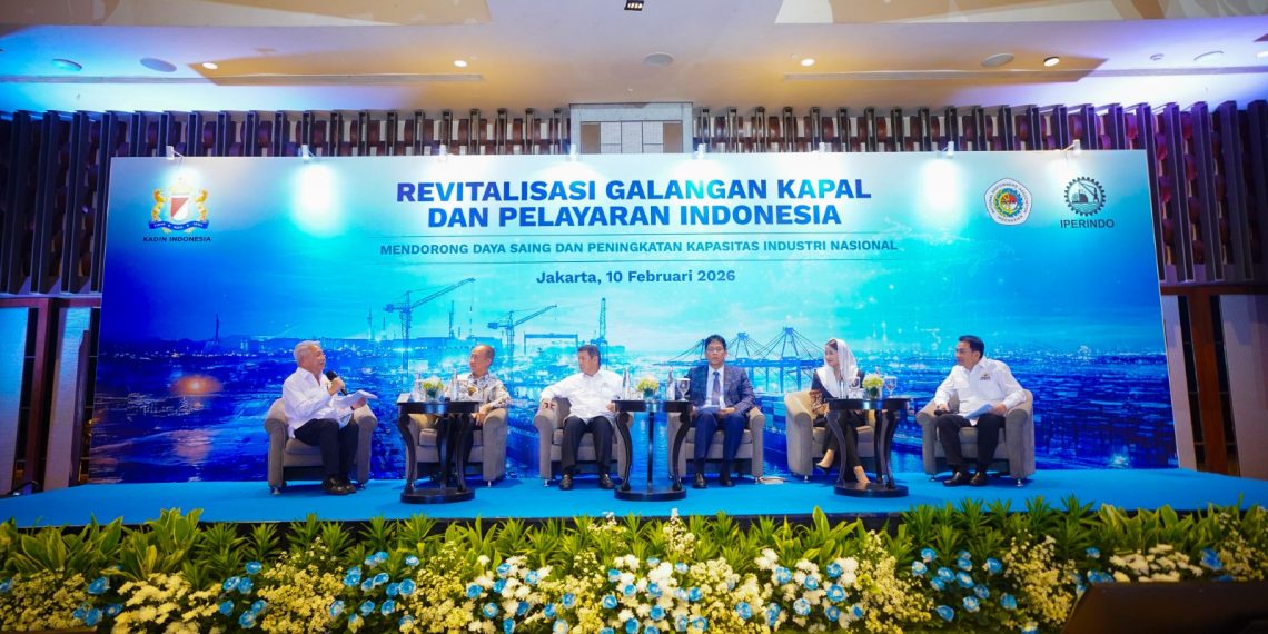 Ketua Umum Kadin Indonesia Anindya Novyan Bakrie dalam acara“Revitalisasi Galangan Kapal dan Pelayaran Indonesia bertajuk “Mendorong Daya Saing dan Peningkatan Kapasitas Industri Nasional, Selasa. 10 Februari 2026. (Foto: Istimewa)