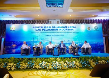 Ketua Umum Kadin Indonesia Anindya Novyan Bakrie dalam acara“Revitalisasi Galangan Kapal dan Pelayaran Indonesia bertajuk “Mendorong Daya Saing dan Peningkatan Kapasitas Industri Nasional, Selasa. 10 Februari 2026. (Foto: Istimewa)