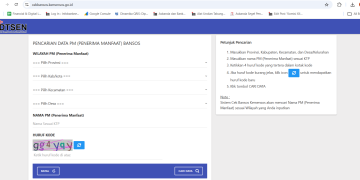 Tampilan website cekbansos.kemensos.go.id untuk mengecek status penerima bansos. (tangkapan layar cekbansos.kemensos.go.id: Julian)