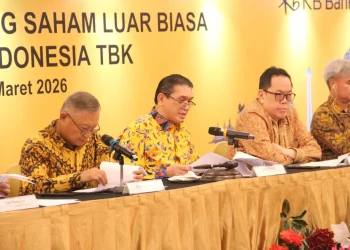 Rapat Umum Pemegang Saham Luar Biasa (RUPSLB) PT Bank KB Indonesia Tbk (BBKP) atau KB Bank, Kamis, 12 Maret 2026. (Foto: Khoirifa)