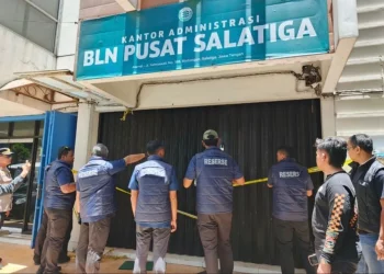 Polda Jateng melakukan penggeledahan Kantor Administrasi Koperasi Bahana Lintas Nusantara (BLN) di Jalan Fatmawati No. 188 Blotongan Sidorejo Kota Salatiga, Kamis (5/3/2026). (Foto: ist)