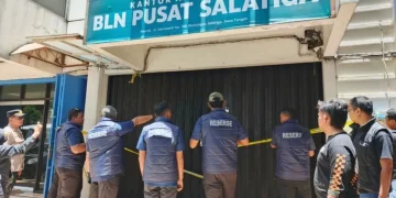 Polda Jateng melakukan penggeledahan Kantor Administrasi Koperasi Bahana Lintas Nusantara (BLN) di Jalan Fatmawati No. 188 Blotongan Sidorejo Kota Salatiga, Kamis (5/3/2026). (Foto: ist)
