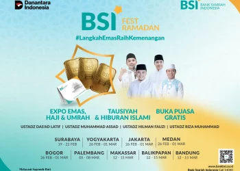 BSI Fest Ramadan 2026 digelar di 9 kota besar. Selain menghadirkan berbagai promo yang dapat memanjakan nasabah, BSI dalam expo ini juga mengundang dai-dai kondang tanah air untuk memberikan tausiah. (Foto: Istimewa)