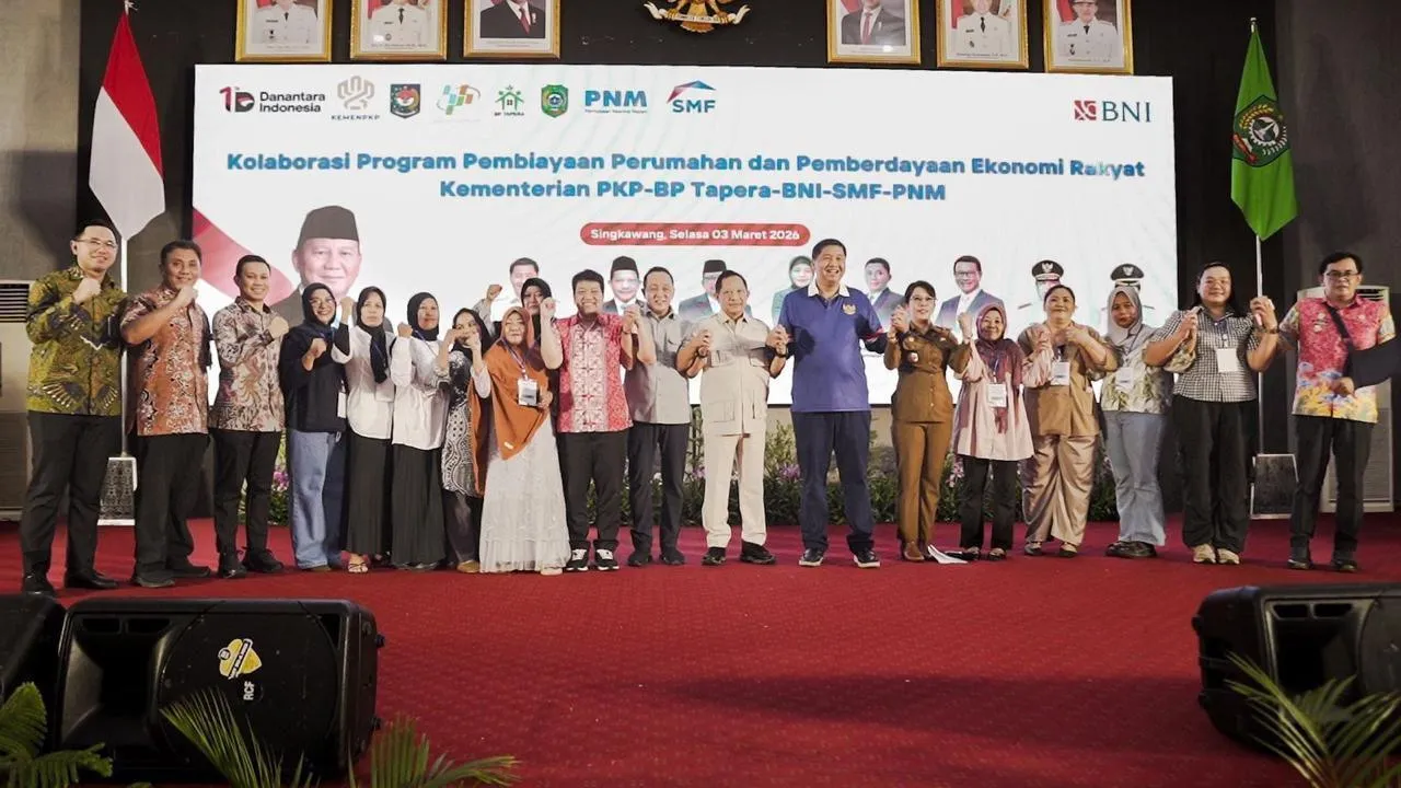 Kolaborasi Program Pembiayaan Perumahan dan Pemberdayaan Ekonomi Rakyat Kementerian PKP-BP Tapera-BNI-SMF-PNM. (Foto: Dok. BNI)