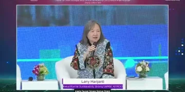 Ketua Komite Sustainability Bidang UMKM APINDO, Lany Harijanti. (Tangkapan layar) webinar: Steven Dijaja)