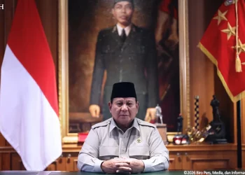 Presiden Prabowo Subianto memberikan ucapan selamat Idul Fitri 1447 Hijriah kepada seluruh masyarakat Indonesia. (Tangkapan layar YouTube @SekretariatPresiden: Julian)