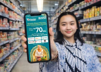BNI menghadirkan promo Ramadhan dengan diskon hingga Rp70.000 di Alfamidi, Indomaret, Hypermart, Super Indo, dan merchant grocery lainnya. (Foto: Dok. BNI)