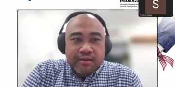 Peneliti CSIS dan Postdoc Fellow VU Amsterdam, Riandy Laksono dalam sebuah diskusi virtual, Kamis (5/3). (Tangkapan layar Webinar: Steven Widjaja)