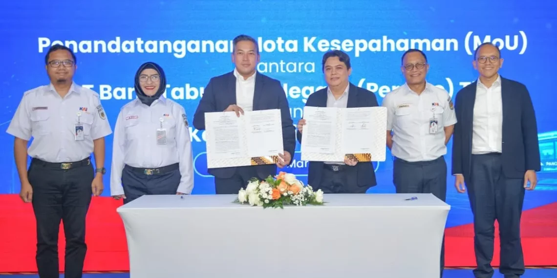 Penandatanganan nota kesepahaman antara PT Bank Tabungan Negara Tbk (BTN) dengan PT Kereta Api Pariwisata atau KAI Wisata.