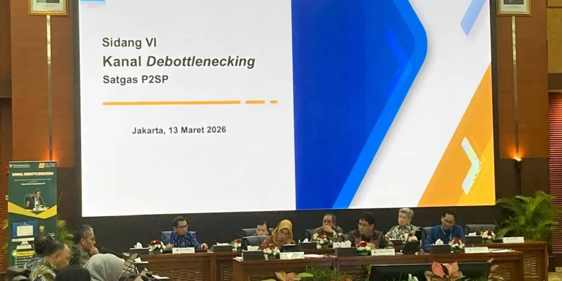 Menteri Keuangan Purbaya Yudhi Sadewa memimpin Sidang VI Kanal Debottlenecking Satgas P2SP di Kantor Kementerian Keuangan, Jakarta, Jumat (13/3/2026). (Foto: Prima Gumilang)