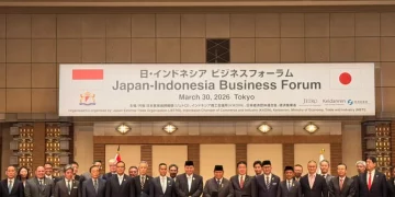 Indonesia-Japan Strategic Partnership Forum di The Imperial Hotel, Tokyo, Senin (30/3).