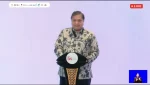 Menko Ekonomi Airlangga Hartarto dalam acara peresmian Program Investasi Terencana dan Berkala (PINTAR) Reksa Dana serta Pembukaan Pekan Reksa Dana Tahun 2026, di Main Hall Bursa Efek Indonesia Jakarta, Senin (27/4). (Foto: Tangkapan layar)