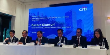 Citi Indonesia menggelar konferensi pers paparan kinerja sepanjang 2025 di Jakarta, 30 April 2026. (Foto: Galih Pratama)