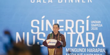 Direktur Utama PT Bank Pembangunan Daerah Jawa Tengah atau BPD Jateng, Bambang Widiyatmoko, dalam Gala Dinner dan Expo Undian Tabungan Simpeda Periode ke-2 Tahun XXXVI-2026, di Pendopo Balaikota Surakarta, Surakarta, Jateng. (Foto: M. Zulfikar)