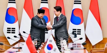 Presiden Republik Korea Lee Jae Myung melakukan pertemuan bilateral dengan Presiden Prabowo Subianto yang berlangsung di Istana Kepresidenan Republik Korea, Cheong Wa Dae (Blue House), pada Rabu, 1 April 2026. Foto: BPMI Setpres
